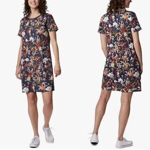 Columbia Park Nocturnal Birds N Branches Printed T-Shirt Dress Medium